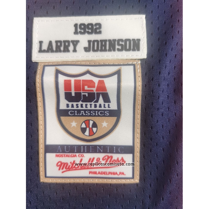Camiseta USA 1992 James Johnson #15 Azul